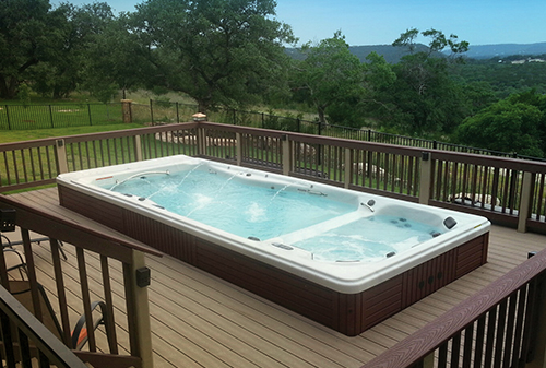 H2X Swim Spa can be installed inset into a deck for convenience 